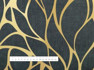 Biante Zamatový obdĺžnikový obrus Tamara TMR-003 Zlaté ornamenty na čiernozelenom 50x100 cm
