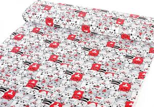 Biante Detské bavlnené posteľné obliečky do postieľky Sandra SA-037 Mačky z komiksu Do postieľky 90x130 a 40x60 cm