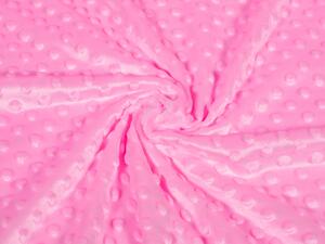 Biante Detská obojstranná deka Minky bodky/Polar MKP-012 Sýto ružová 100x150 cm