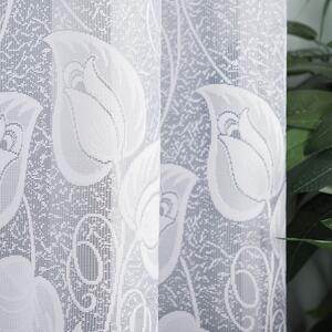 Biela žakarová záclona NORA 300x130 cm