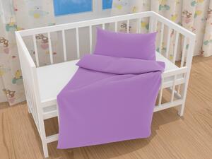 Biante Detské saténové posteľné obliečky do postieľky ST-009 Levanduľové Do postieľky 90x120 a 40x60 cm