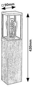 Rabalux 7196 vonkajší nízky stĺpik lampáš s drevenými prvkami Wales