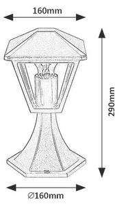 Rabalux 7148 vonkajší nízky stĺpik lampáš Paravento, antracit