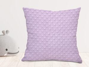 Biante Detská obliečka na vankúš Minky 3D bodky MKP-002 Fialová lila 40 x 40 cm