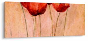 Obraz - Červené tulipány (120x50 cm)