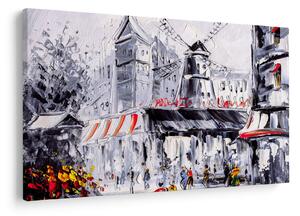 Obraz - Ulica v Paríži, olejomaľba (90x60 cm)
