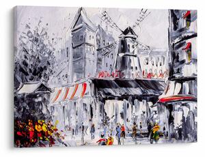 Obraz - Ulica v Paríži, olejomaľba (70x50 cm)
