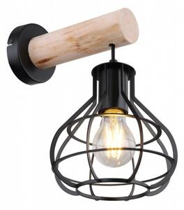 Globo 15388W nástenná lampa Clastra 1x60W | E27 - čierna, drevo