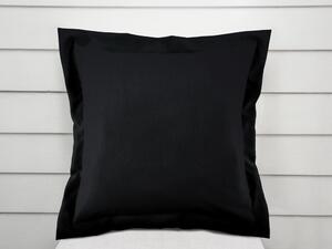 Biante Bavlnená saténová obliečka na vankúš s lemom ST-006 Čierna 30 x 50 cm