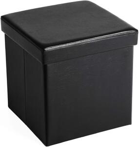SONGMICS Úložný sedací box čalúnený skladacie 38x38 cm čierny