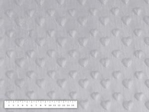 Biante Detská obliečka na vankúš Minky 3D srdiečka MKS-004 Svetlo sivá 30 x 50 cm