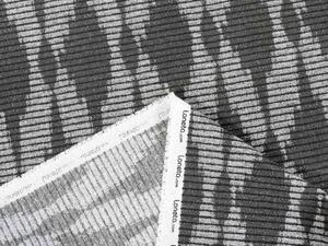 Biante Dekoračný záves Leona LN-048 Tmavo sivé obrazce a pásiky 130x140 cm