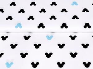 Biante Detské bavlnené posteľné obliečky do postieľky Sandra SA-079 Čierne a modré myšky Mickey Do postieľky 100x135 a 40x60 cm