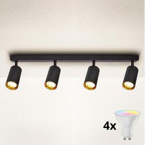 Brilagi - LED RGBW Stmievateľné bodové svietidlo SELE 4xGU10/4,8W/230V čierna/zlatá