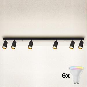 Brilagi - LED Stmievateľné bodové svietidlo SELE 6xGU10/6,5W/230V čierna/zlatá