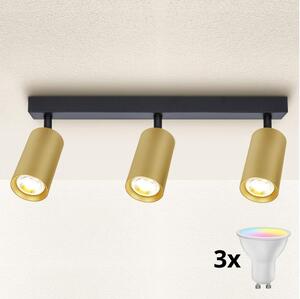 Brilagi - LED stmievateľné bodové svietidlo SELE GOLDEN 3xGU10/4,8W/230V čierna/zlatá
