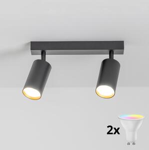 Brilagi - LED RGBW stmievateľné bodové svietidlo SELE 2xGU10/4,8W/230V čierna/zlatá