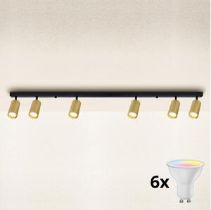 Brilagi - stmievateľné LED bodové svietidlo SELE GOLDEN 6xGU10/6,5W/230V čierna/zlatá