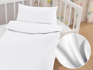 Biante Detské saténové posteľné obliečky do postieľky ST-001 Biele Do postieľky 90x120 a 40x60 cm
