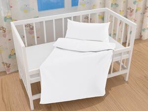 Biante Detské saténové posteľné obliečky do postieľky ST-001 Biele Do postieľky 90x120 a 40x60 cm