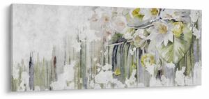 Obraz - Biele kvety, vintage (120x50 cm)