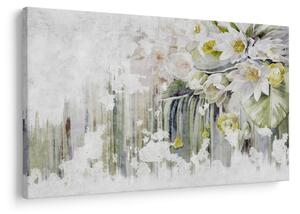 Obraz - Biele kvety, vintage (90x60 cm)
