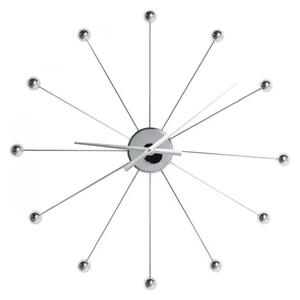 KARE DESIGN Nástenné hodiny Like Umbrella Balls – chróm 60 × 60 × 6 cm