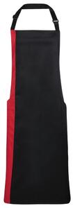 Premier Workwear Dvojfarebná kuchárska zástera s náprsenkou - Černá / růžová