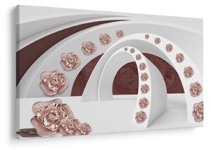 Obraz - 3D oblúky s kvetmi (90x60 cm)