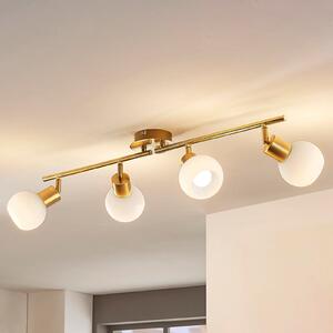 Stropné Lampa Lindby, Elaina, stmievateľné, Zlatá / Mosadz, Obývacia izba, Kov, Moderný