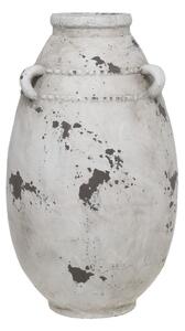 Bielo-šedá antik terakotová váza s uškami Frejus - Ø 21*36 cm - Chic Antique