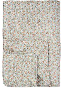 Prešívaný prehoz Light Blue / Rust Flowers 130 × 180 cm