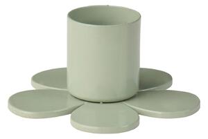 Kovový svietnik Flower Dusty Green 6 cm