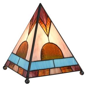Stolová lampa Tiffany v tvare pyramídy - 26*26*30 cm - Clayre & Eef