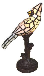 Stolná lampa Tiffany White Parrot - 15*12*33 cm E14/max 1*25W - Clayre & Eef