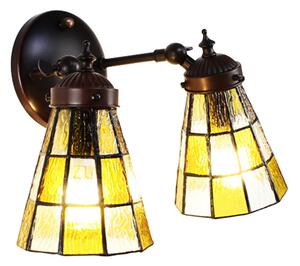 Nástenná lampa Tiffany - 30*23*23 cm E14/max 2*25W - Clayre & Eef