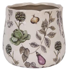 Keramický obal na kvetináč zelenina The Kitchen Garden L - Ø 21*19 cm - Clayre & Eef
