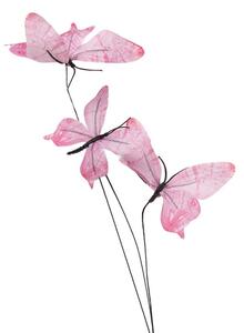 Dekoračná vetvička s ružovými motýlikami Butterfly - 10*10*65 cm - Clayre & Eef