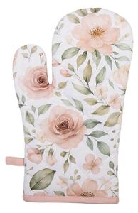 Biela bavlnená chňapka - rukavice s ružami Soft Romantic Blush - 18*30 cm - Clayre & Eef