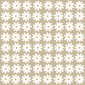 Papierové servítky White flowers / Beige – 20 ks