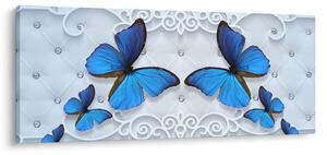 Obraz - Modré motýle (120x50 cm)