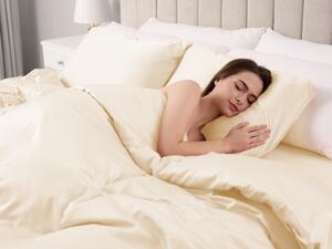 Biante Saténové posteľné obliečky ST-007 Vanilkové Predĺžené 140x220 a 70x90 cm