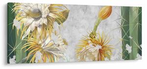 Obraz - Rozkvitnuté kaktusy, vintage (120x50 cm)