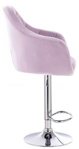 LuxuryForm Barová stolička ROMA VELUR na striebornom tanieri - levanduľa