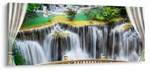 Obraz - Výhľad na kúzelné vodopády (120x50 cm)