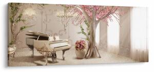 Obraz - Snový interiér s klavírom (120x50 cm)
