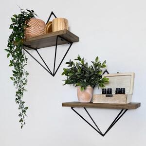 Hanah Home Nástenná polica TRIAS 2 kusy 30 cm dub canyon/čierna
