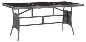 Záhradný stôl, sivý 170x80x74 cm, polyratan
