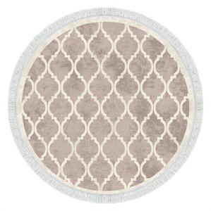 Conceptum Hypnose Okrúhly koberec Fence 100 cm krémový/hnedý