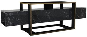 Hanah Home TV stolík Bianco čierny/zlatý